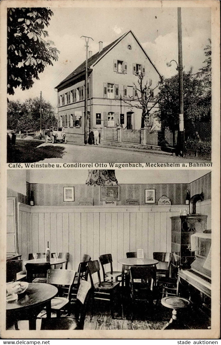 Meckesheim (6922) Cafe Weinstube Otto Wagenbach II (VS Abschürfungen, Ecken Getaucht, Fleckig) - Other & Unclassified