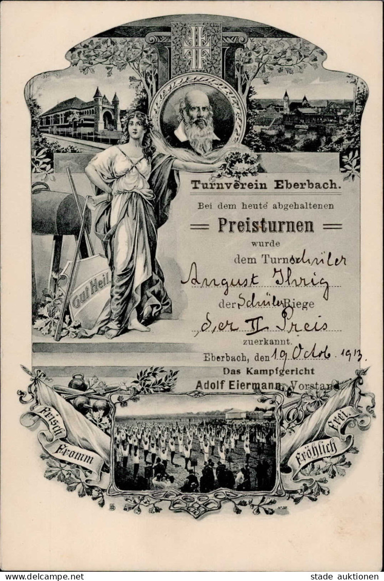 Eberbach (6930) Preisturnen Des Turnvereins Eberbach 19. Oktober 1913 I (keine AK-Einteilung) - Sonstige & Ohne Zuordnung