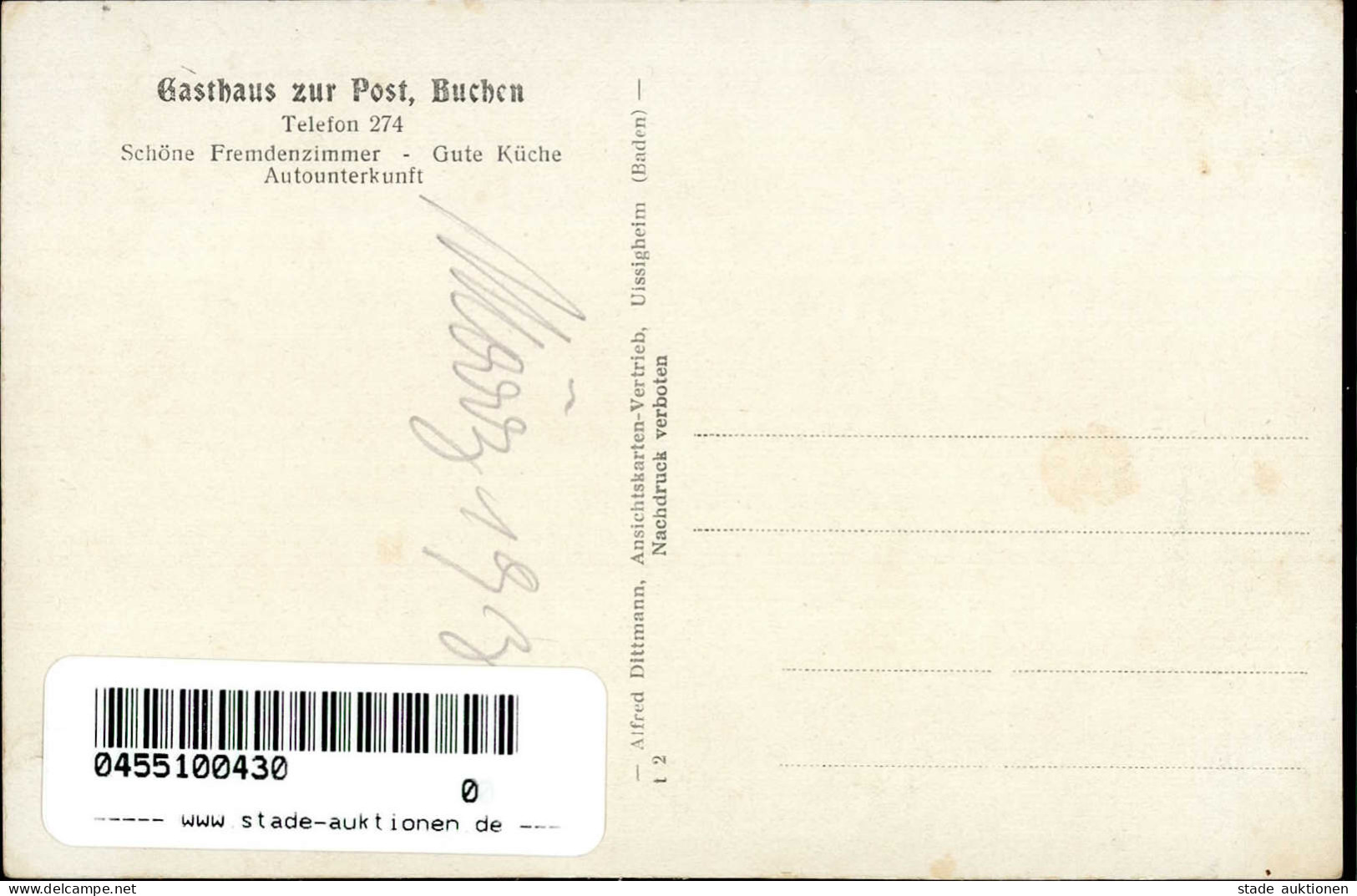 BUCHEN (6967) - Gasthaus Und Metzgerei Zur Post I - Autres & Non Classés