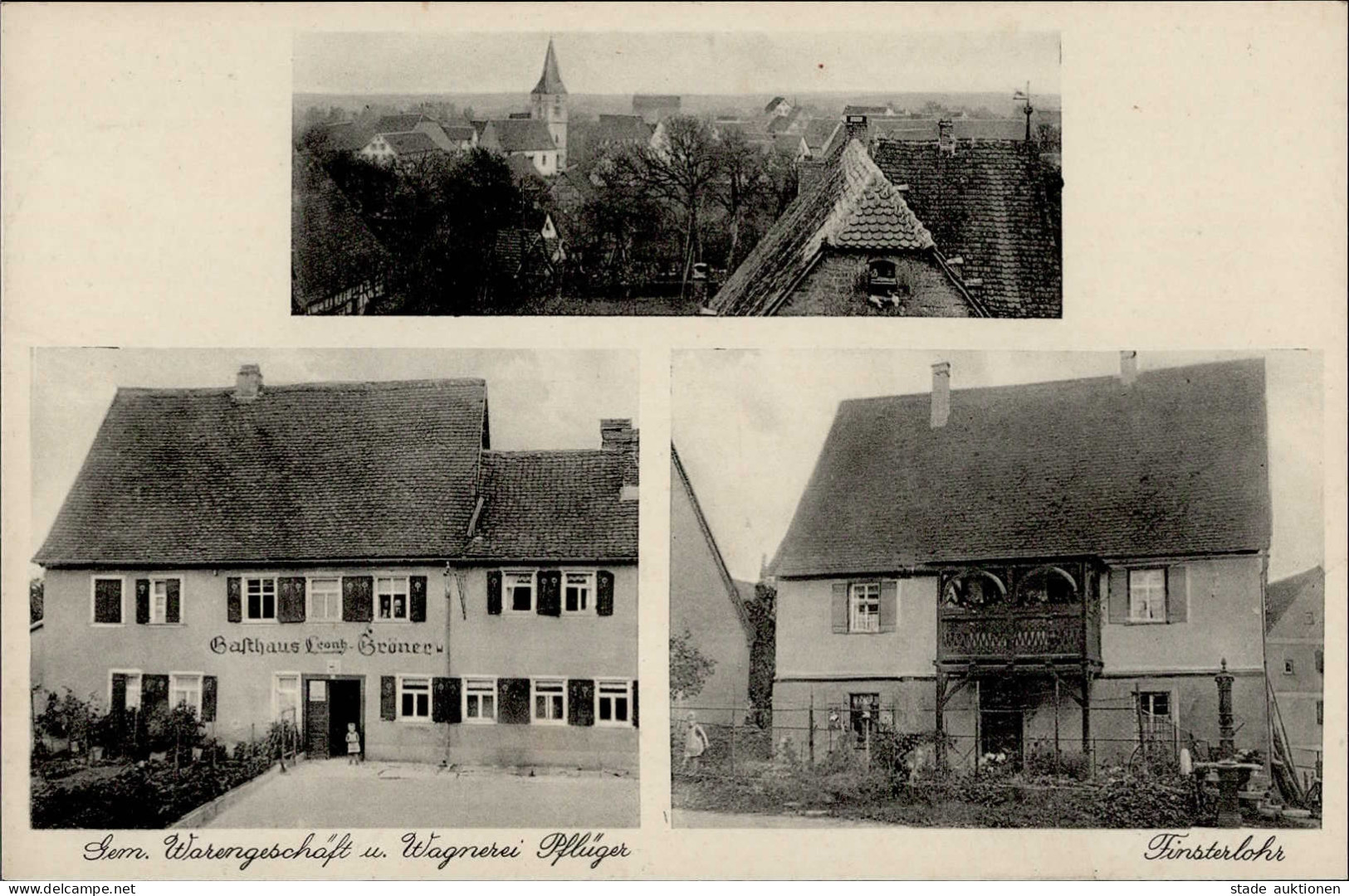 Finsterlohr (6993) Gasthaus Bröner Gemischtwarenhandlung Pflüger I- - Other & Unclassified