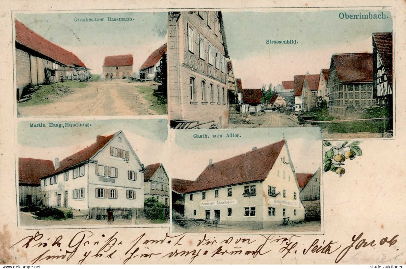 Oberrimbach (6993) Handlung Haag Gasthaus Zum Adler 1909 II (Stauchungen) - Other & Unclassified