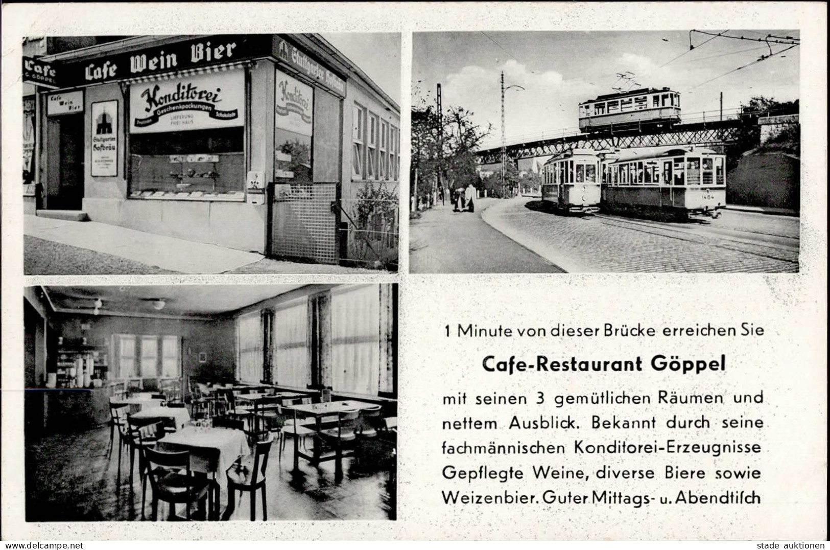 Degerloch (7000) Cafe Göppel Straßenbahn I-II (Ecke Gestaucht) - Autres & Non Classés