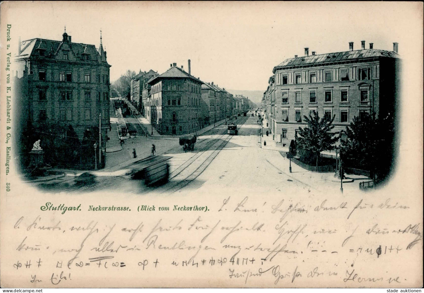 Stuttgart (7000) Neckarstrasse Neckartor 1899 I-II (fleckig) - Stuttgart