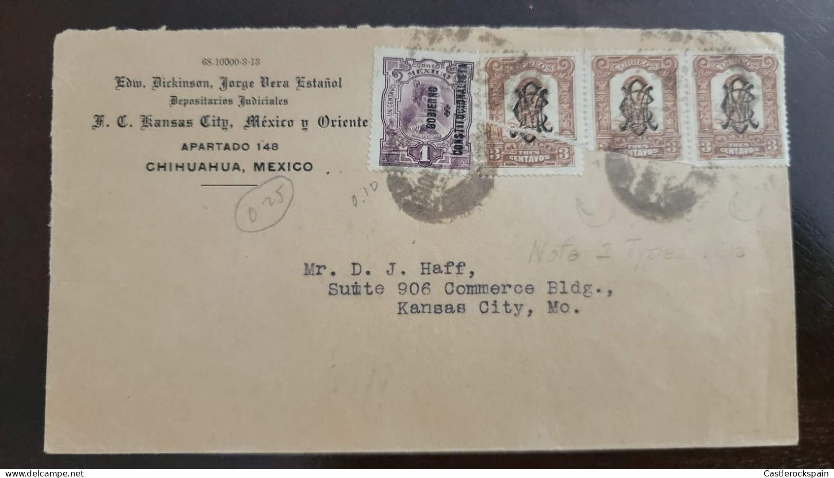 O) 1901 MEXICO,  VILLA MONOGRAM, GOBIERNO CONSTITUCIONALISTA, INDEPENDENCE OF MEXICO, FROM SPAIN, JOSEFA ORTIZ, LOPEZ RA - Messico