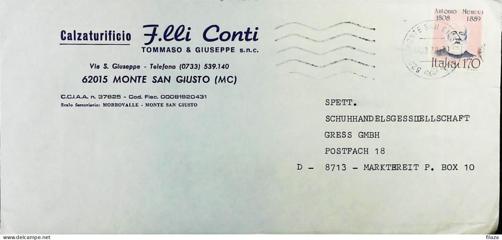 Italy .1978.ILLUSTRI  A. MEUCCI.L.170.Sass.1421.ISOLATO X Estero.S3931 - 1971-80: Poststempel