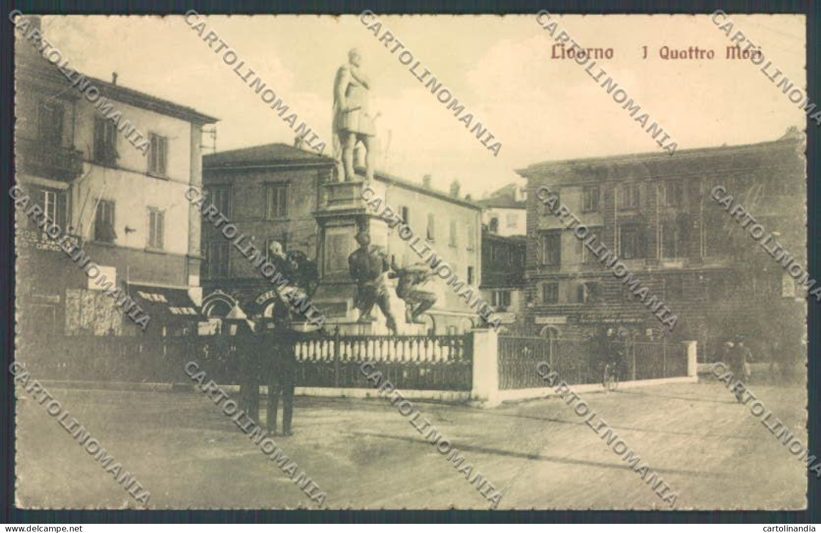 Livorno Città I Quattro Mori SCOLLATA Cartolina ZB5021 - Livorno