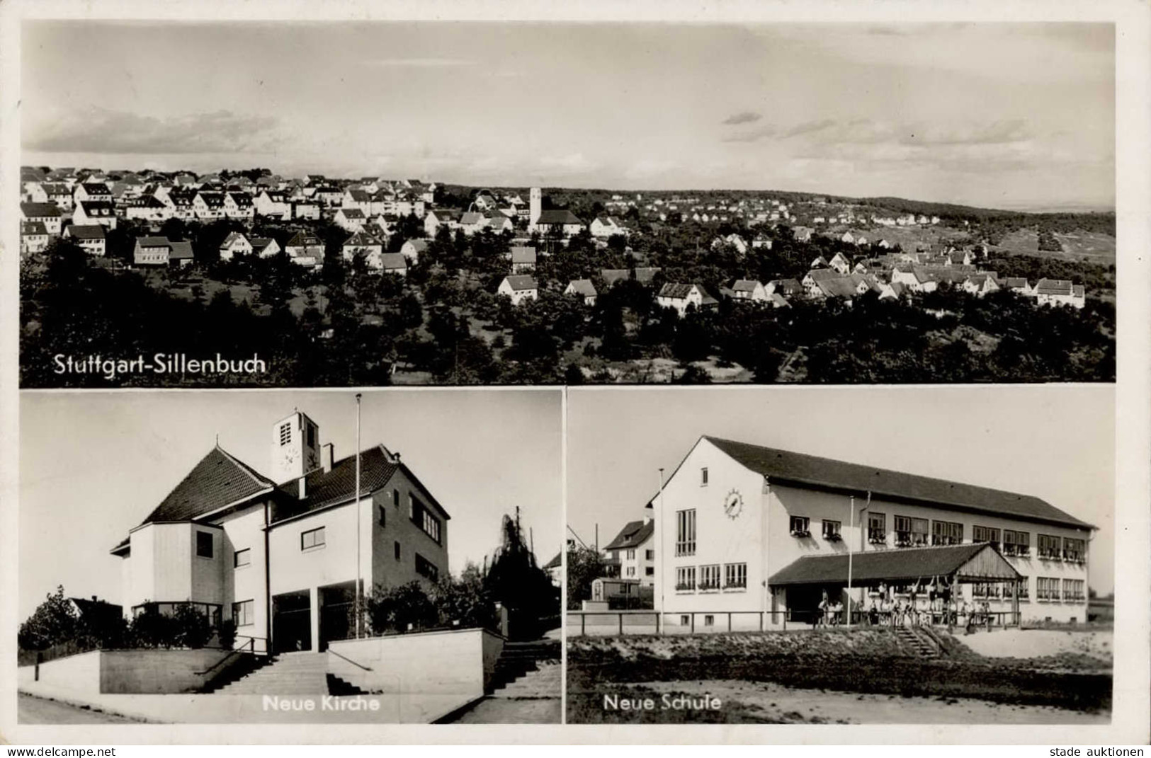 Stuttgart Sillenbuch (7000) Neue Kirche Schule I-II (RS Abschürfungen) - Stuttgart