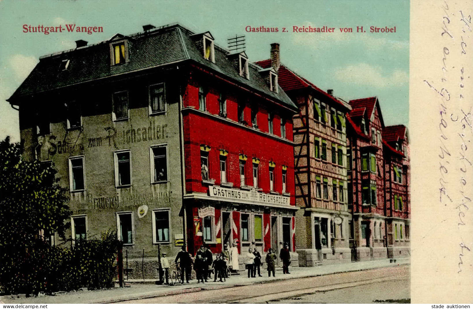 Wangen (7000) Gasthaus Zum Reichsadler Brauerei H. Strobel 1917 I-II (Ecke Gestaucht RS Fleckig) - Stuttgart