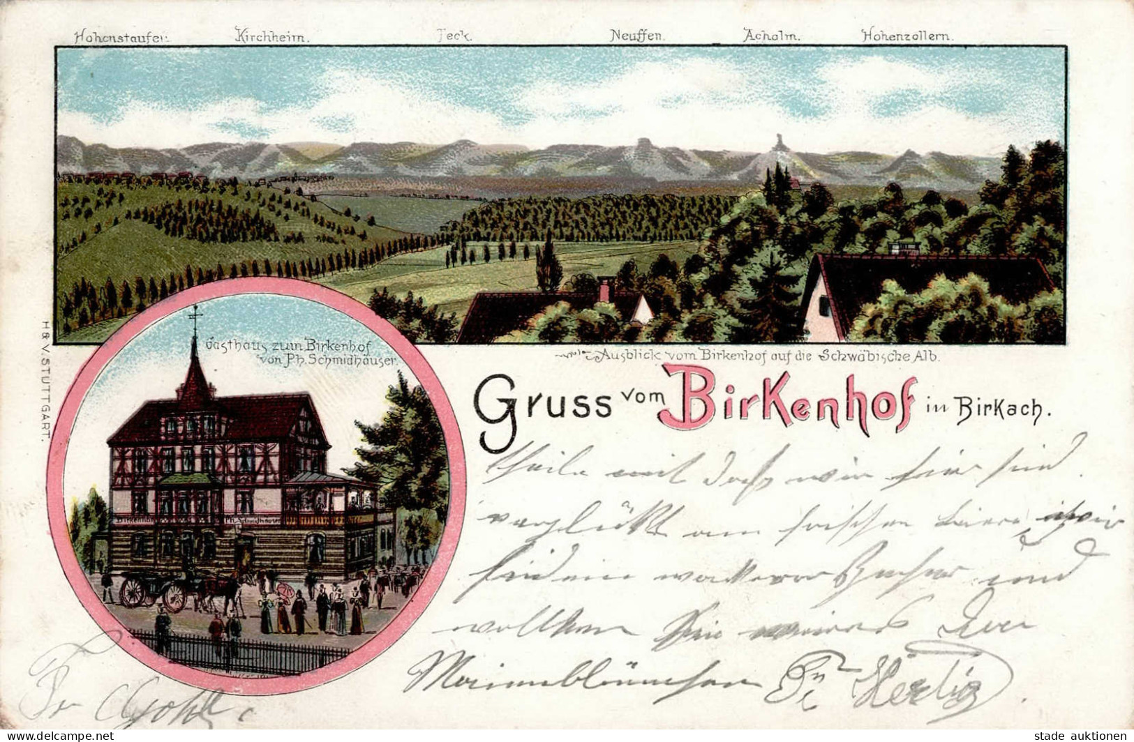 Birkach Stuttgart (7000) Gasthaus Zum Birkenhof 1899 I-II - Stuttgart