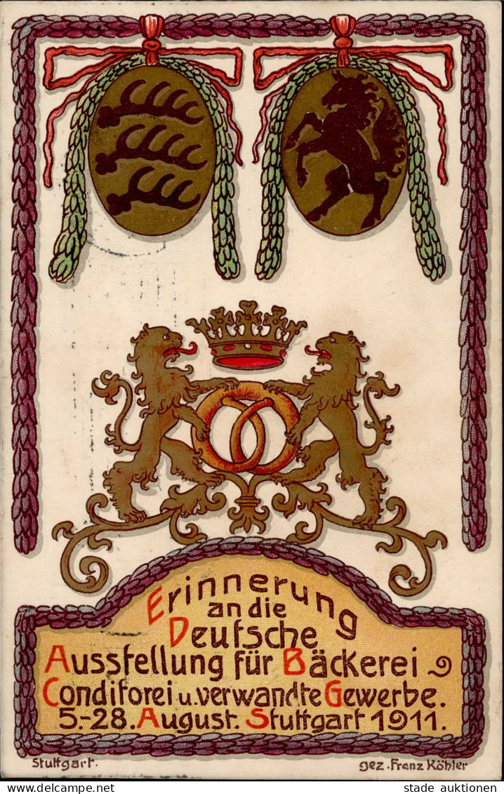 Stuttgart (7000) Erinnerung An Die Deutsche Ausstellung Für Bäckerei Und Conditorei 4.-28. August 1911 I-II Expo - Stuttgart