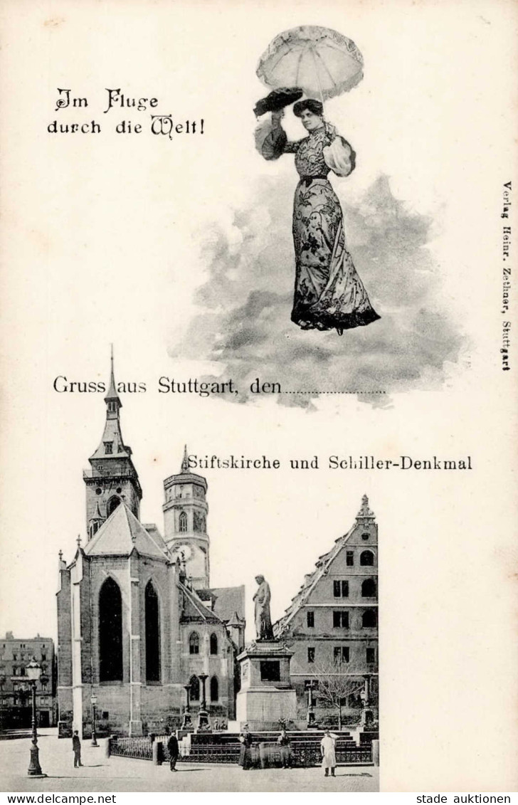 Stuttgart (7000) Stiftskirche Schiller-Denkmal I- - Stuttgart