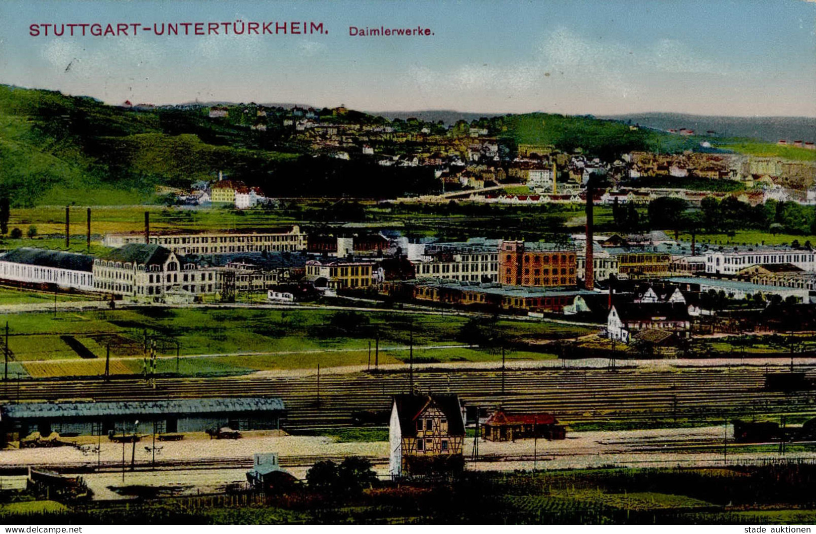 Untertürkheim (7000) Daimlerfabrik Bahnhof 1912 I- - Stuttgart