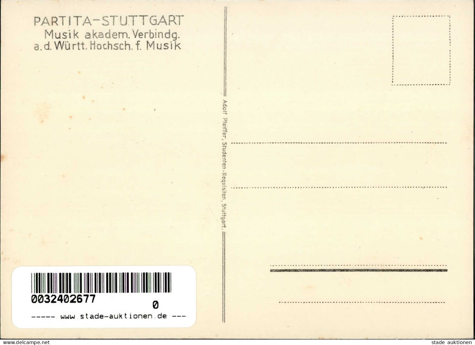 Stuttgart (7000) Studentika Partita Musik Akadem. Verbindung I-II - Stuttgart