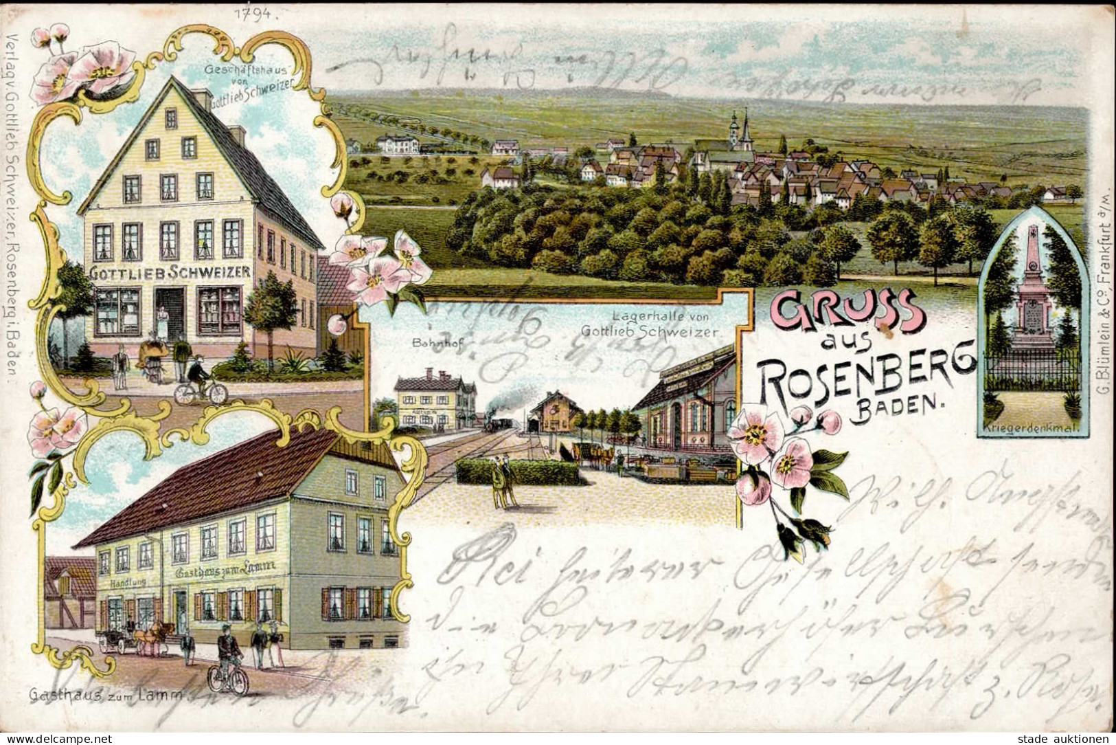 Rosenberg (6964) Gasthaus Zum Lamm Handlung Und Lagerhalle Schweizer 1901 I-II - Andere & Zonder Classificatie