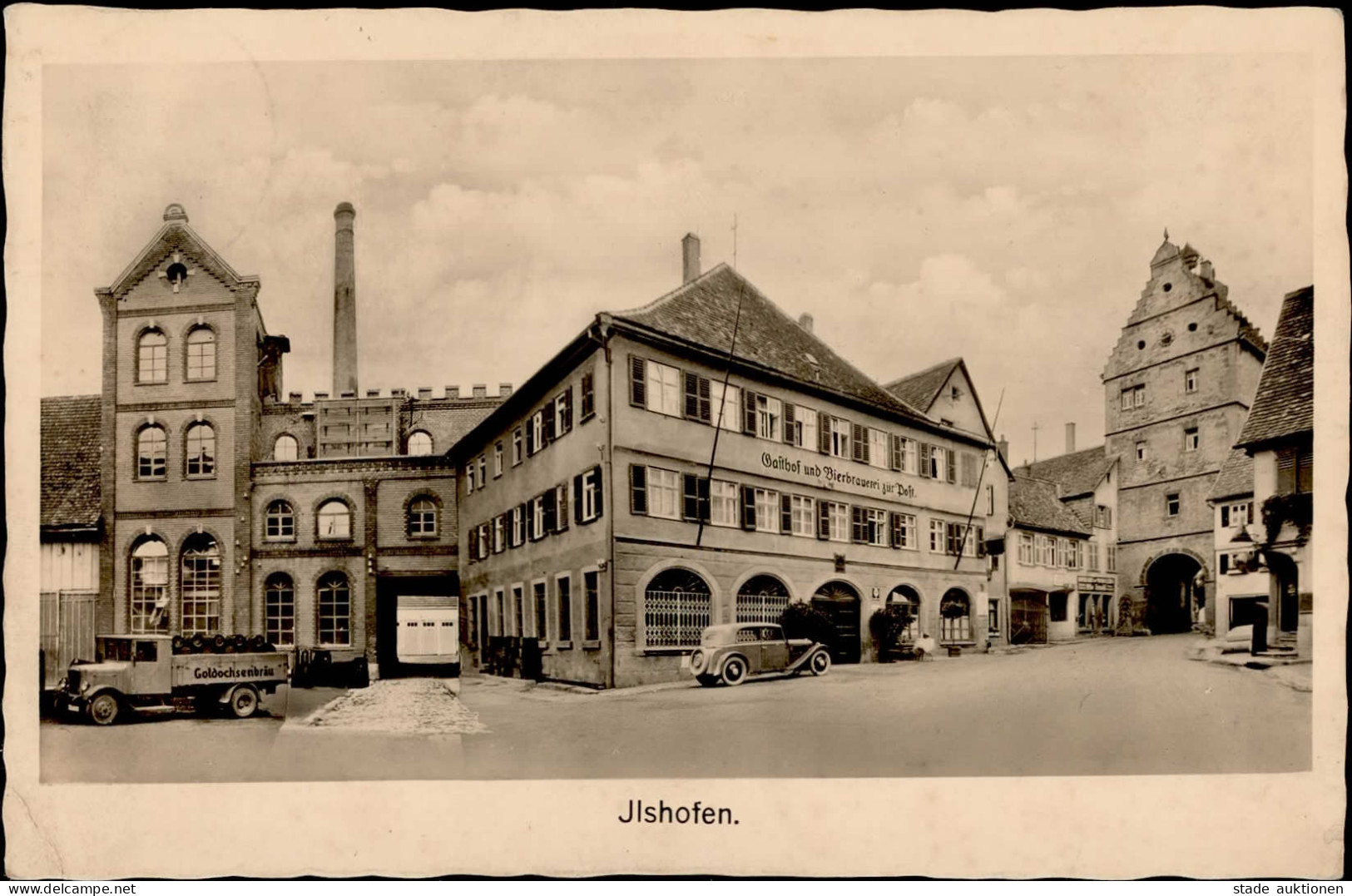 ILSHOFEN (7174) - GOLDOCHSEN-BRAUEREI Und Gasthof Zur Post Ecke Gestoßen II - Autres & Non Classés