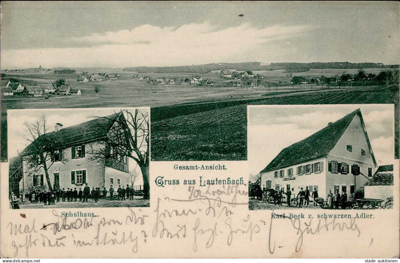 Lautenbach (7188) Gasthaus Zum Schwarzen Adler Schulhaus I- - Andere & Zonder Classificatie