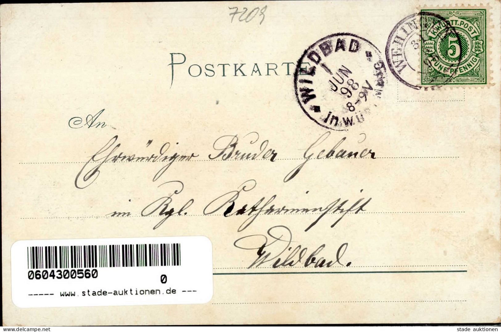 Wehingen (7209) Handlung Rees Gasthaus Zur Sonne 1898 I- - Other & Unclassified
