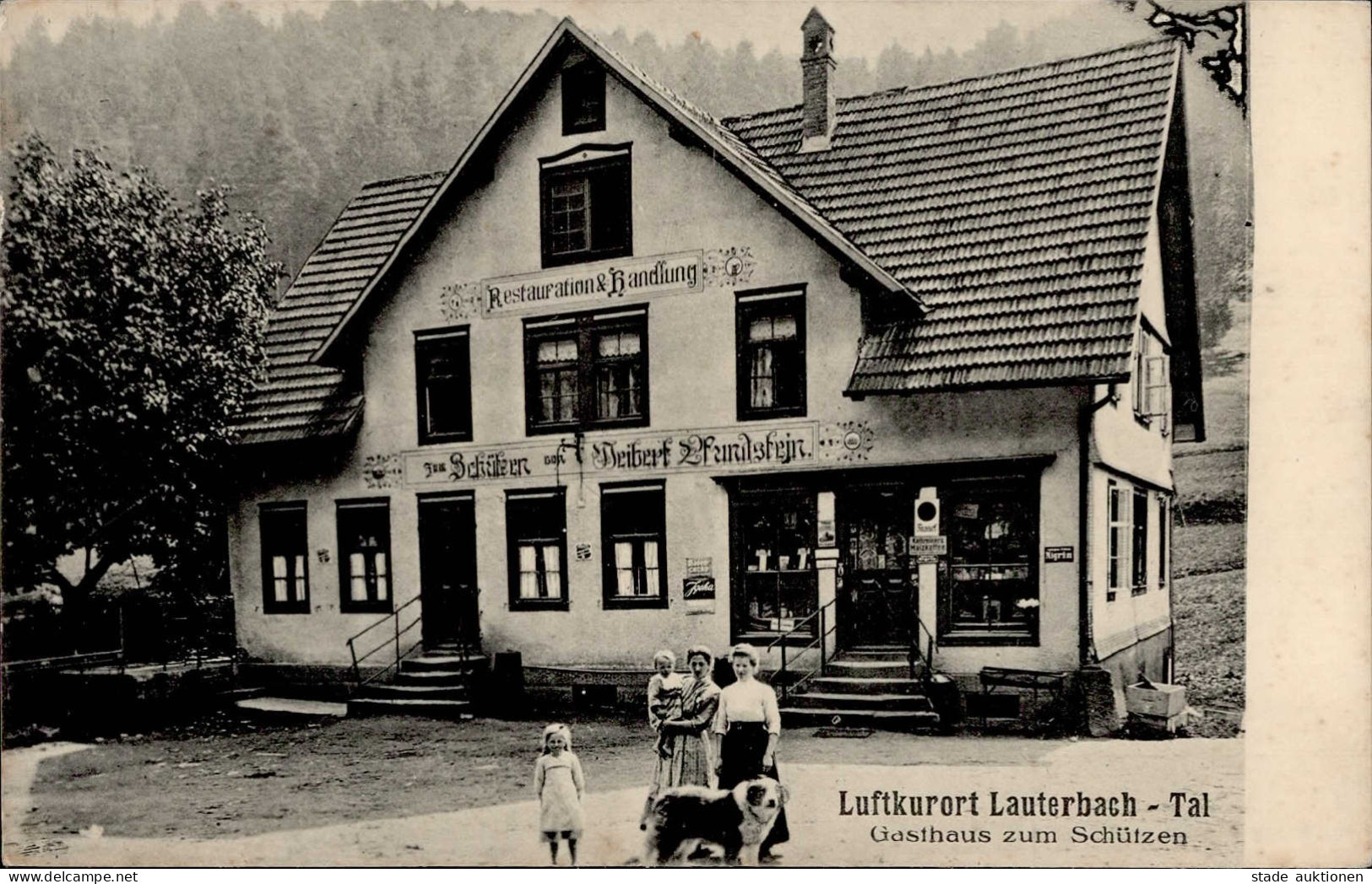 Lauterbach (7233) Gasthaus Zum Schützen II (Stauchung) - Autres & Non Classés