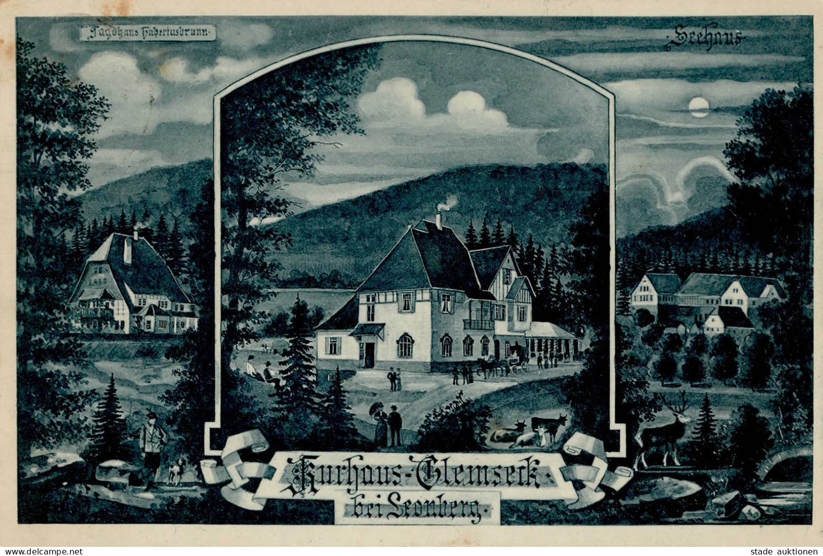 Leonberg (7250) Kurhaus Glemseck Jagdhaus Hubertusbrunn 1911 II (beschnitten) - Other & Unclassified