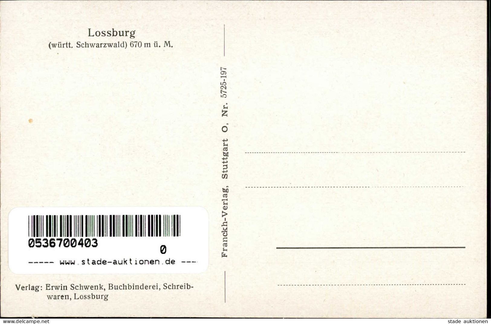 Loßburg (7298) Gasthaus Zum Ochsen I- - Other & Unclassified