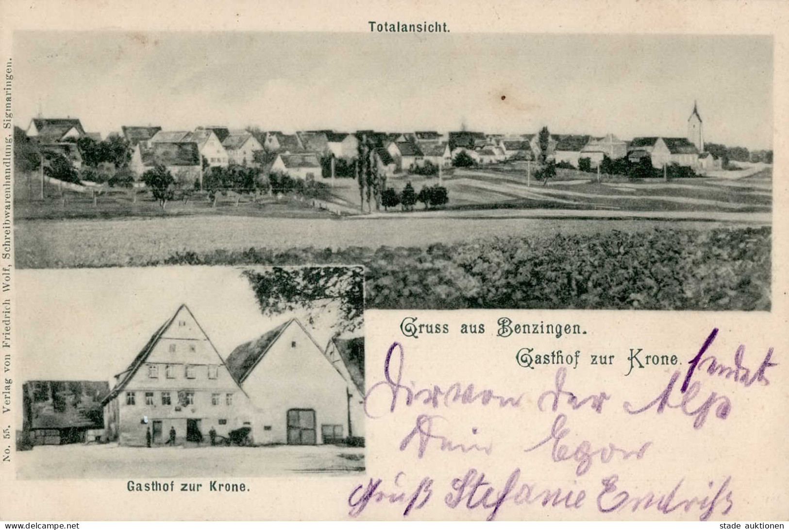 Benzingen (7472) Gasthaus Zur Krone 1902 I - Sonstige & Ohne Zuordnung