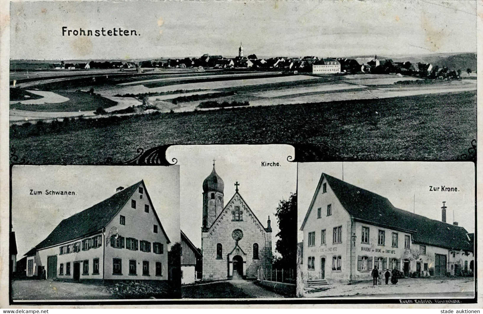 Frohnstetten (7488) Gasthaus Zum Schwanen Gasthaus Zur Krone Kirche II- (Abschürfungen) - Otros & Sin Clasificación