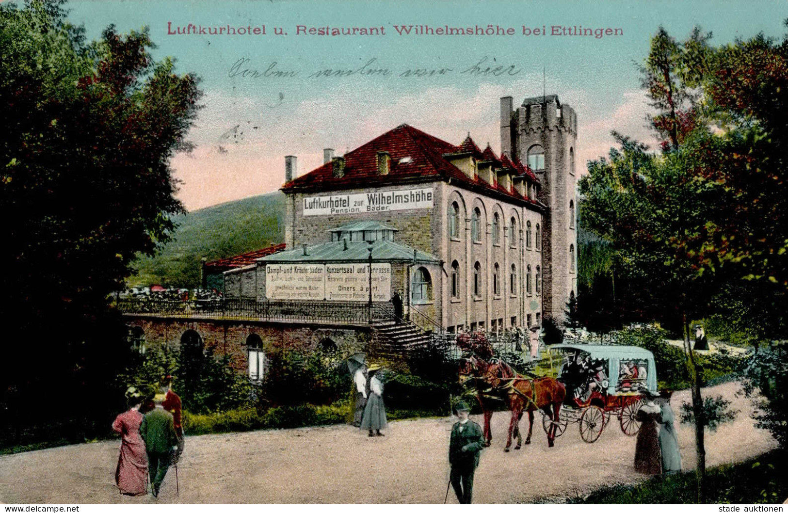 Ettlingen (7505) Luftkurhotel Und Gasthaus Zur Wilhelmshöhe 1911 I-II - Ettlingen