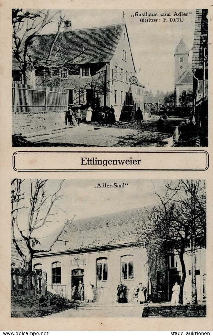 Ettlingenweier (7505) Gasthaus Zum Adler Inh. Daul 1932 I- - Ettlingen