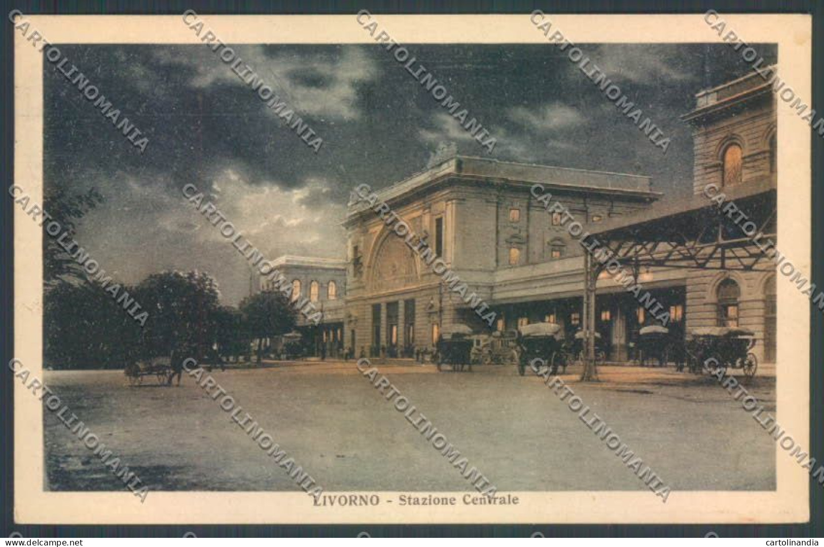 Livorno Città Stazione Chiaro Di Luna Cartolina ZB5035 - Livorno