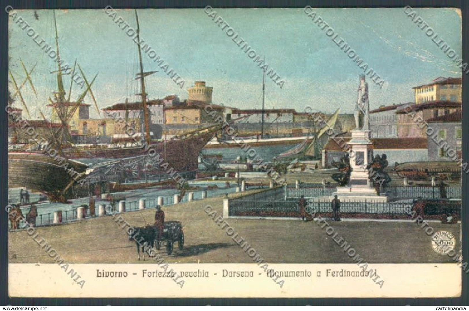 Livorno Città Ferdinando I Alterocca 6000 PIEGHINE Cartolina ZB5038 - Livorno