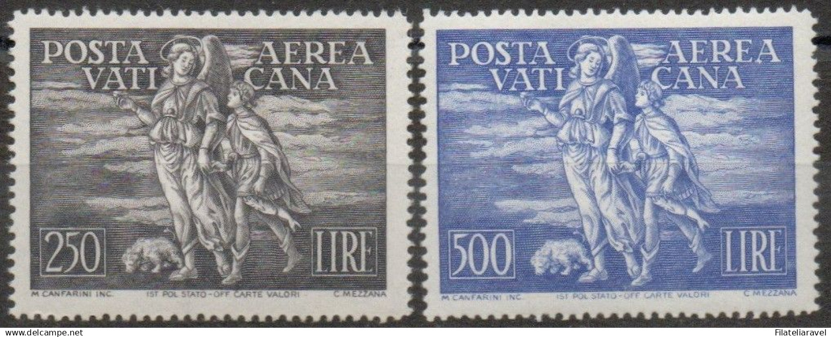 Vaticano - 1948 - Posta Aerea - "Arcangelo E Tobiolo ", Serie Cpl , 2 Valori, Gomma Integra, Cat Sassone 16/17 - Nuovi