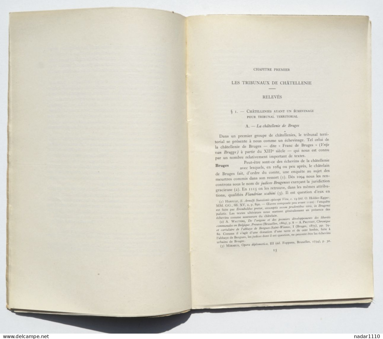 Recherches Sur Les Tribunaux De Châtellenie En Flandre - F. Ganshof / Bruges Gand Termonde Ypres Douai Furnes Cassel Etc - Belgique