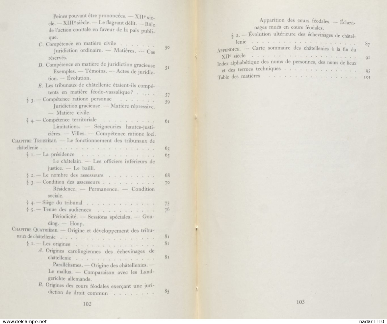 Recherches sur les tribunaux de châtellenie en Flandre - F. Ganshof / Bruges Gand Termonde Ypres Douai Furnes Cassel etc