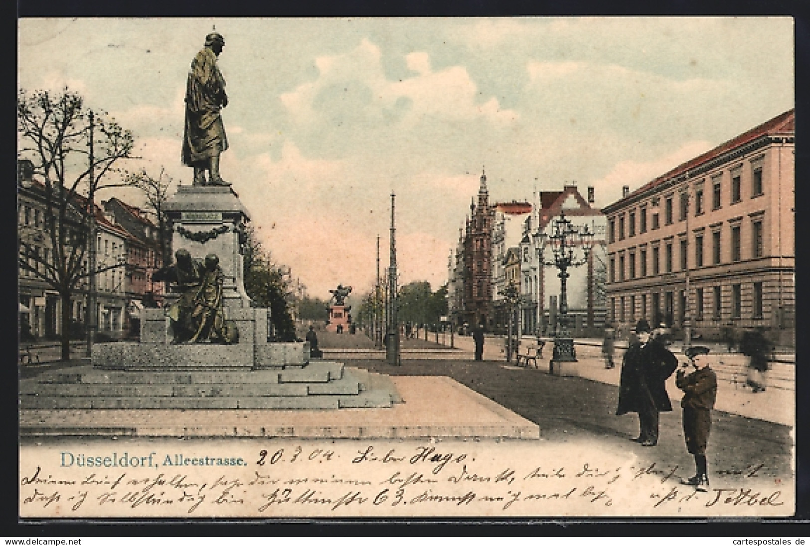 AK Düsseldorf, Alleestrasse Mit Denkmal  - Duesseldorf