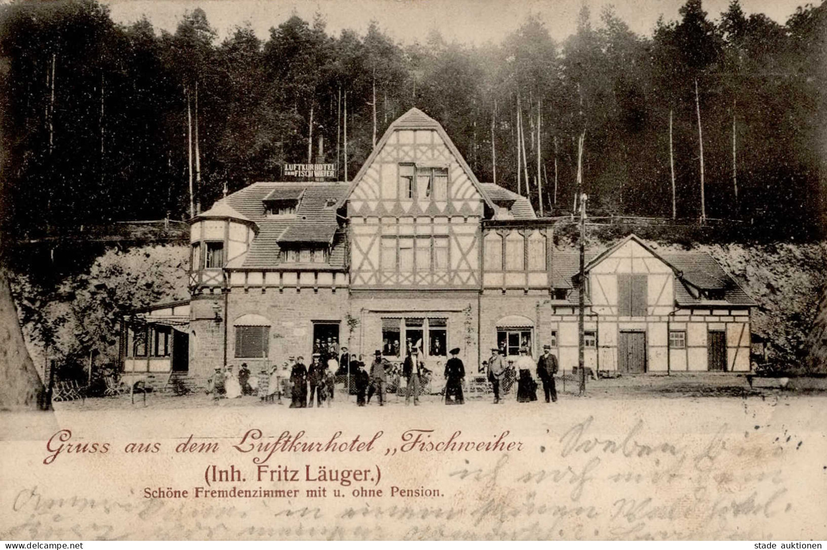 Spielberg (7501) Luftkurhotel Fischweiher Inh. Läuger 1907 I-II - Karlsruhe