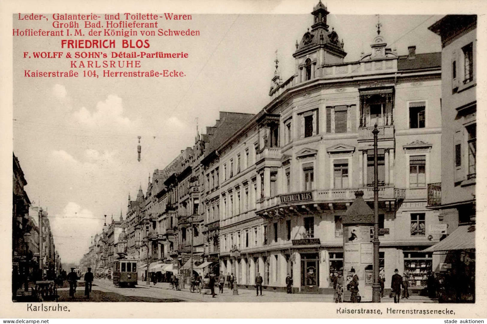 Karlsruhe (7500) Straßenbahn Kaiserstrasse Parfümerie-Handlung Friedrich Blos I - Karlsruhe