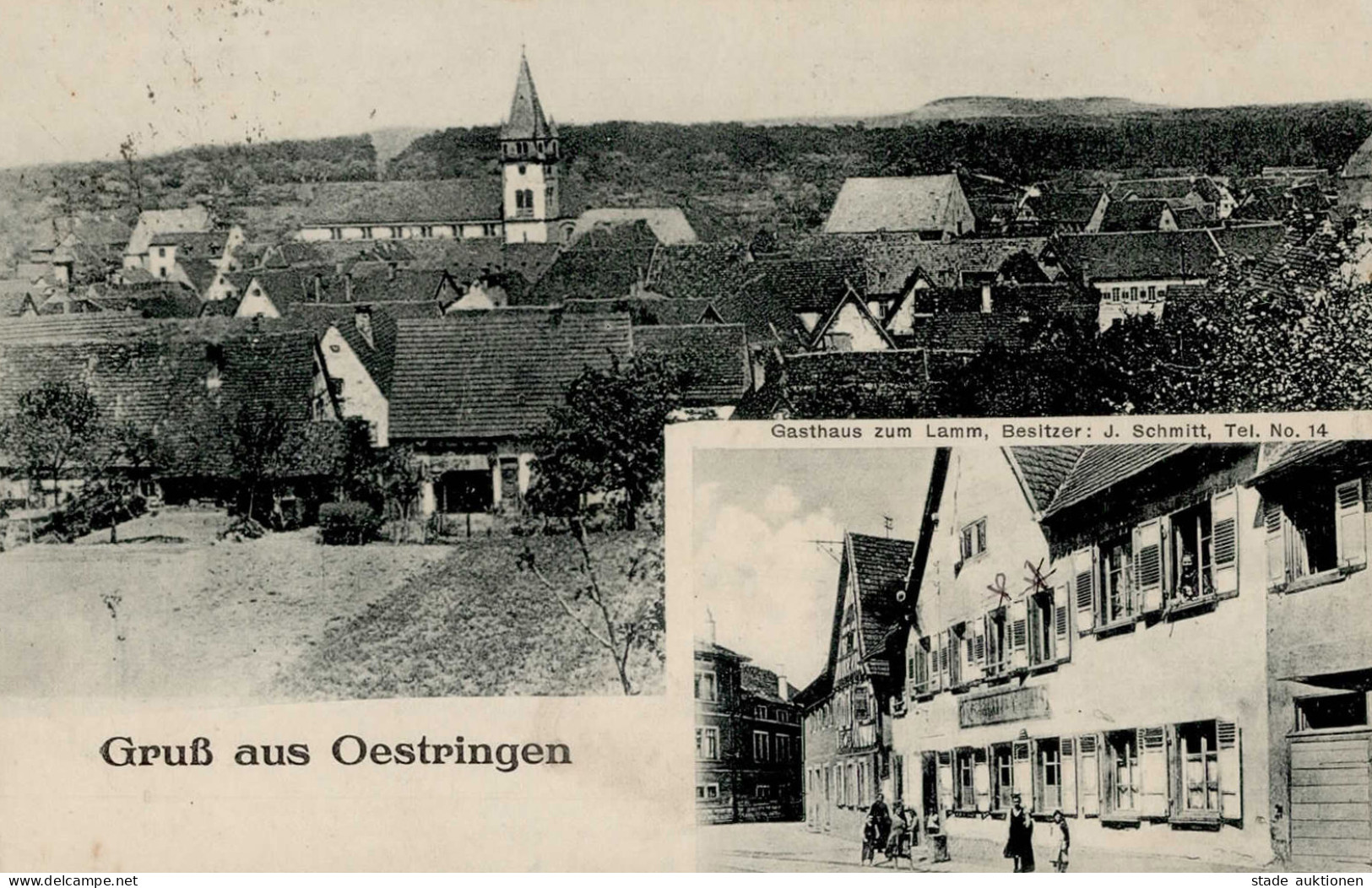 Östringen (7524) Gasthaus Zum Lamm I-II (Marke Entfernt) - Karlsruhe