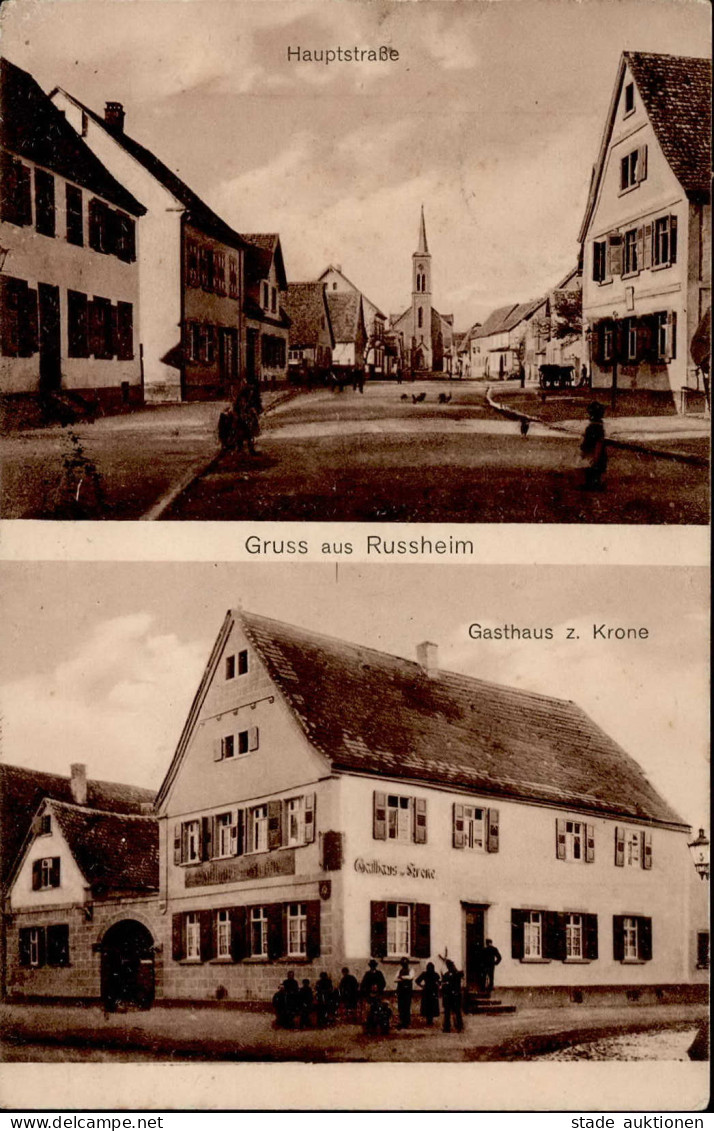 Rußheim (7521) Gasthaus Zur Krone Hauptstrasse 1911 I-II - Karlsruhe