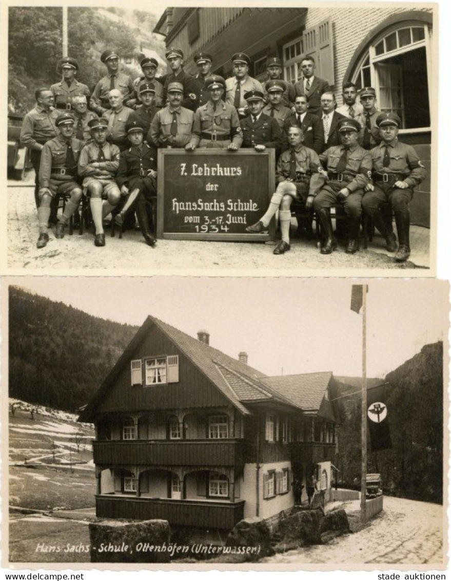 Ottenhöfen (7593) 2 Foto-AK Hans-Sachs-Schule NSDAP-Lehrgang 1934 - Karlsruhe