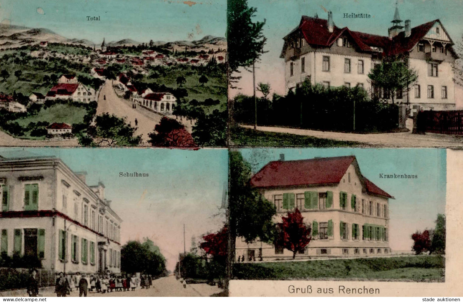 Renchen (7592) Schulhaus Sanatorium Krankenhaus 1917 I-II - Karlsruhe