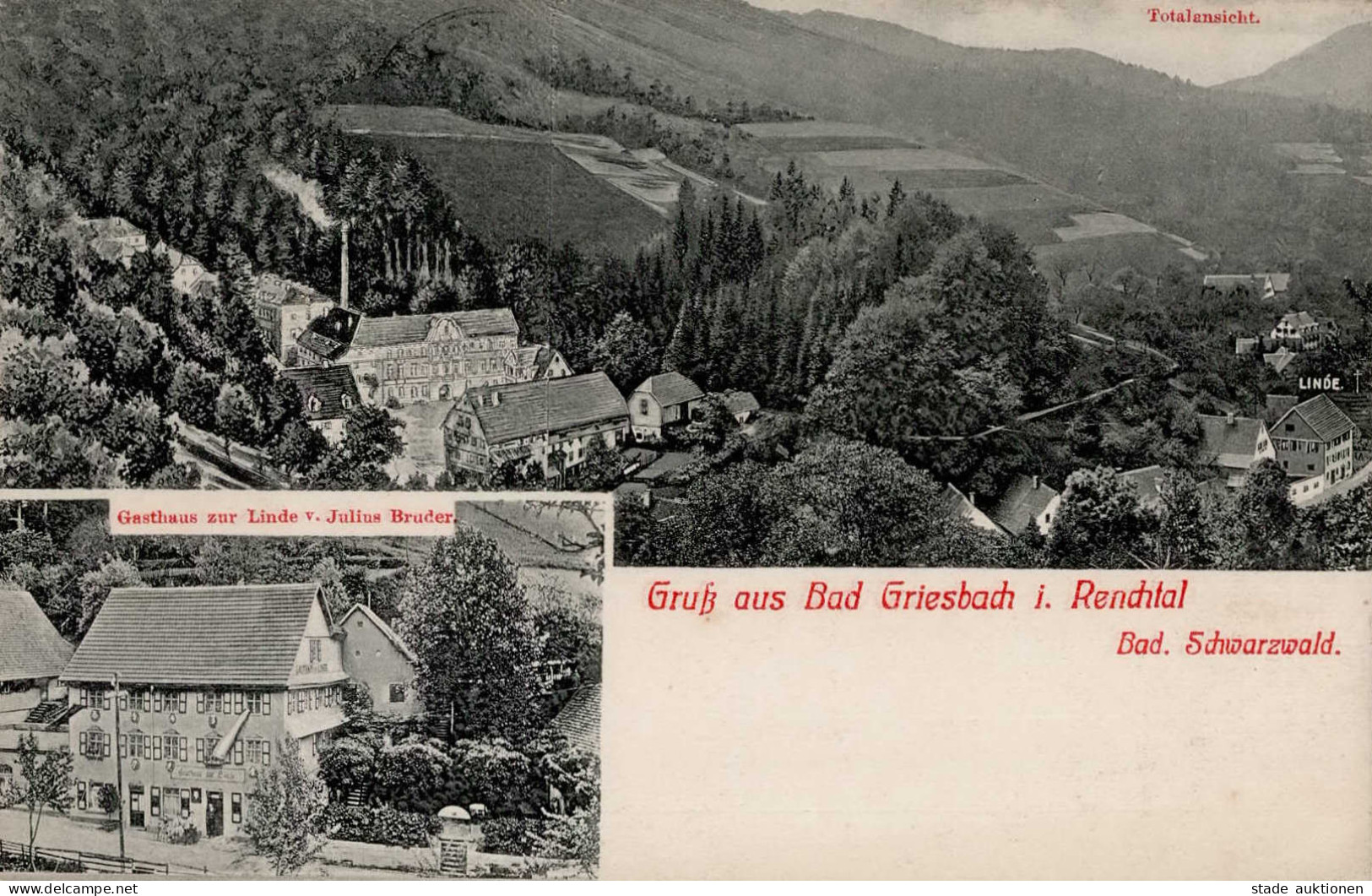 Bad Griesbach (7601) Gasthaus Zur Linde 1920 II (kleine Stauchung) - Karlsruhe