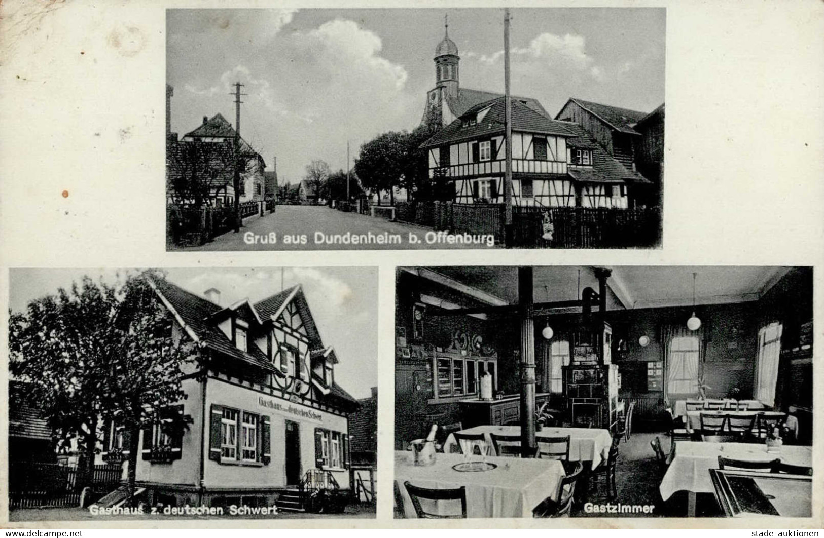 Dundenheim (7607) Gasthaus Zum Deutschen Schwert Otto Biegert I-II (fleckig) - Karlsruhe