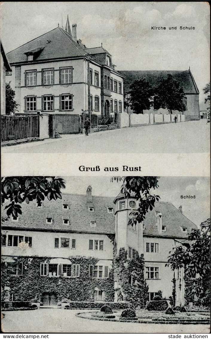 Rust (7631) Kirche Schule Schloß 1918 I-II - Karlsruhe