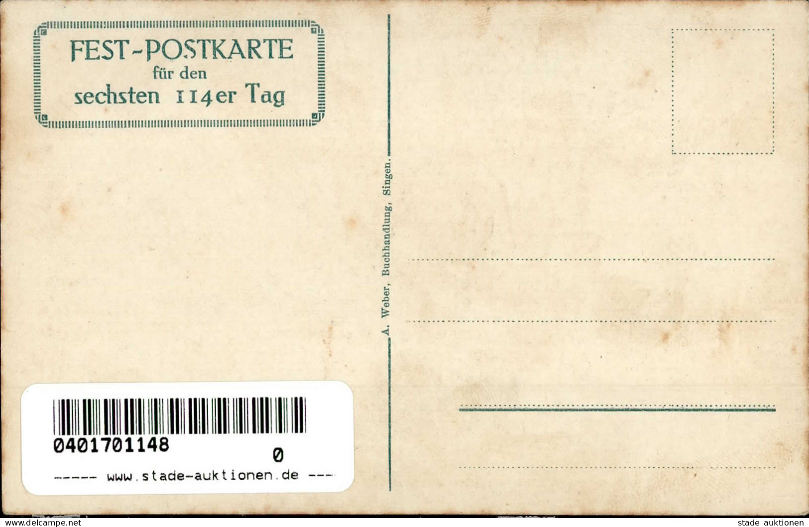Singen (7700) Erinnerung An Das 40-jährige Bestehen Des Kriegerbundes 11. Bis 13. Juli 1914 Sign. W. Kern I-II - Karlsruhe