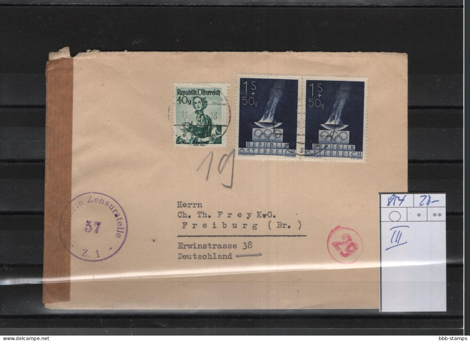 Österreich Michel Kat.Nr. Brief 854 Plattenfehler III - Storia Postale