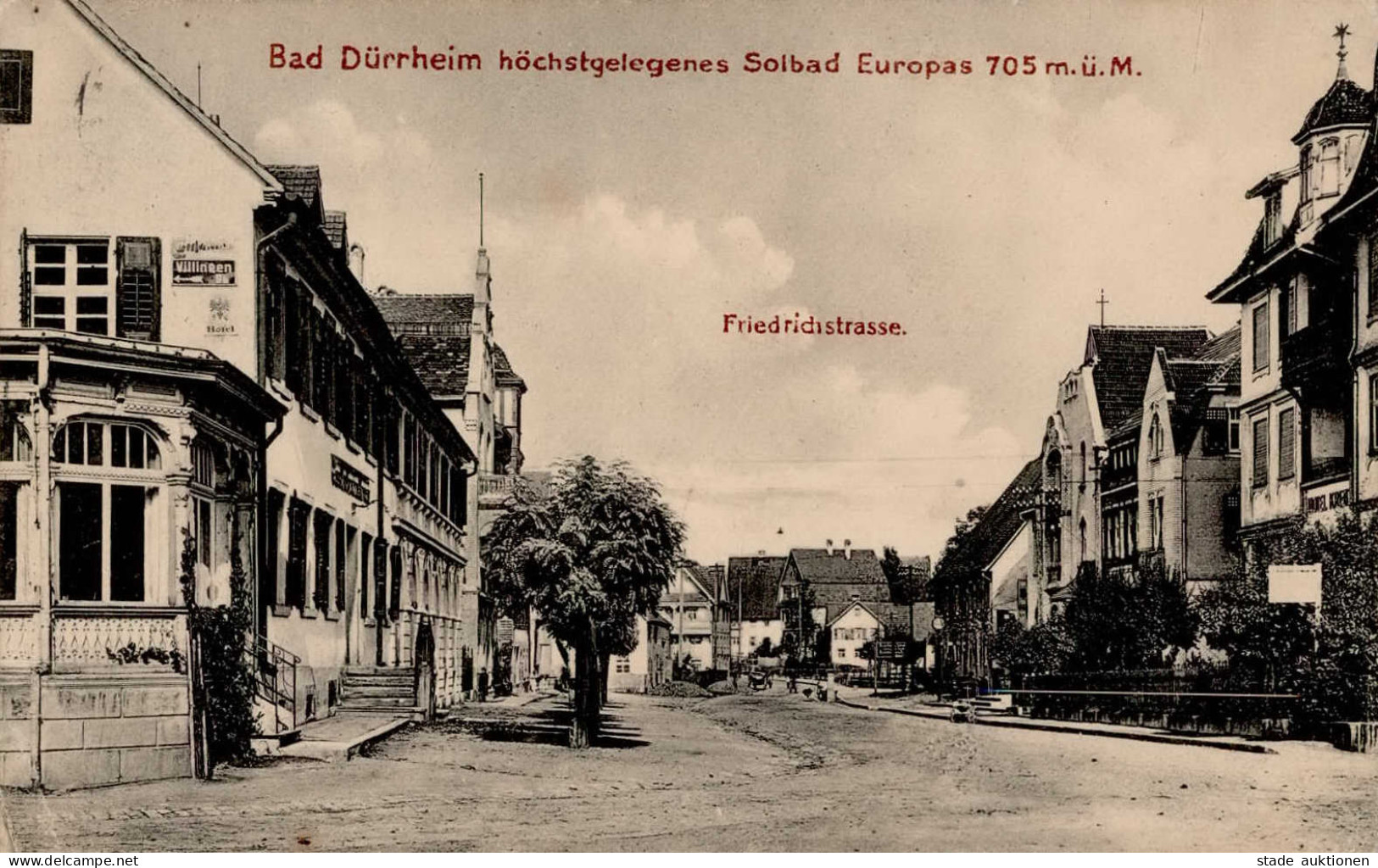 Bad Dürrheim (7737) Friedrichstrasse Emailschild 1917 II (Stauchung) - Karlsruhe