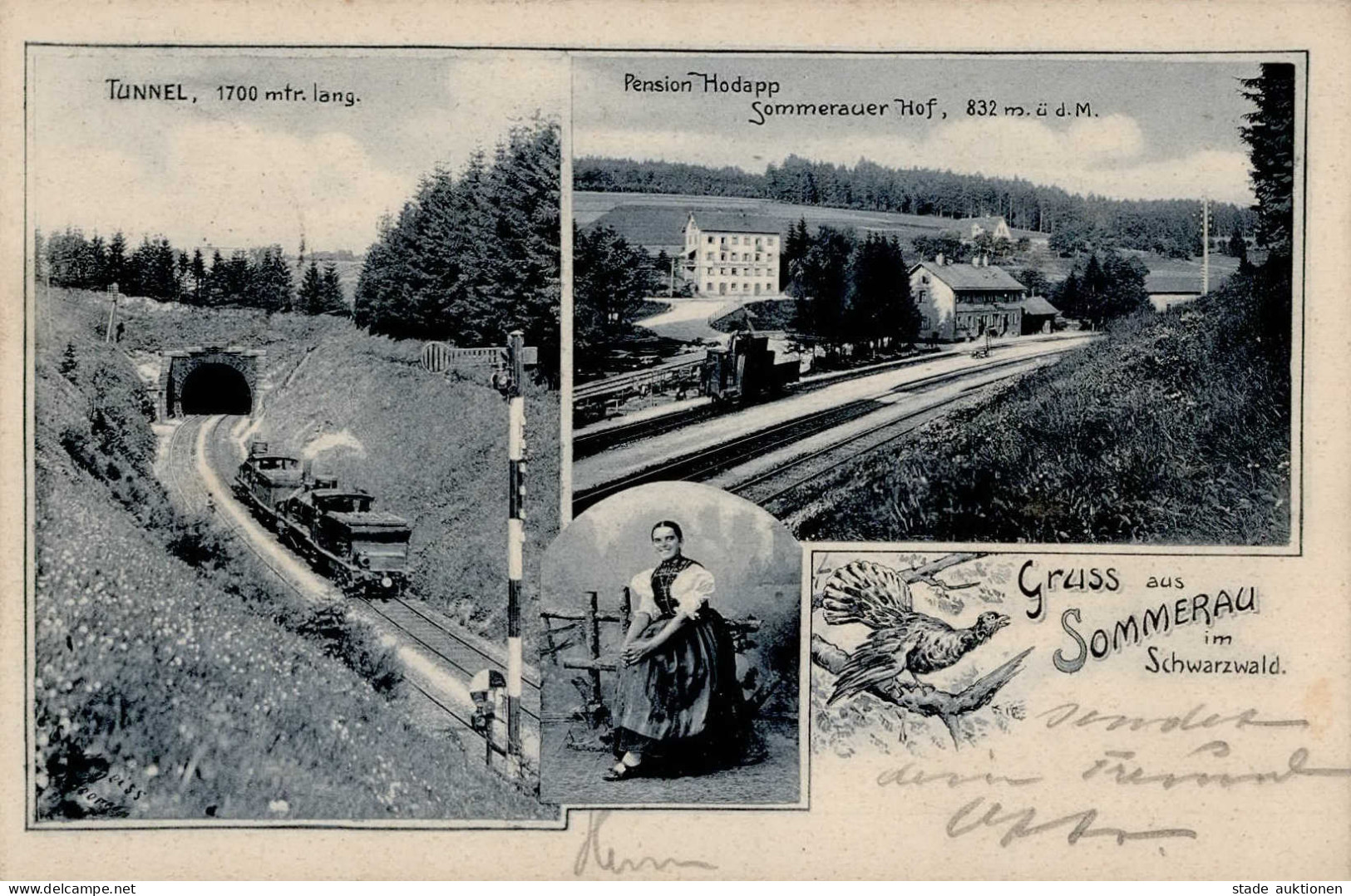 Sommerau (7742) Gasthaus Sommerauer Hof Tracht Eisenbahn 1905 I Chemin De Fer - Karlsruhe