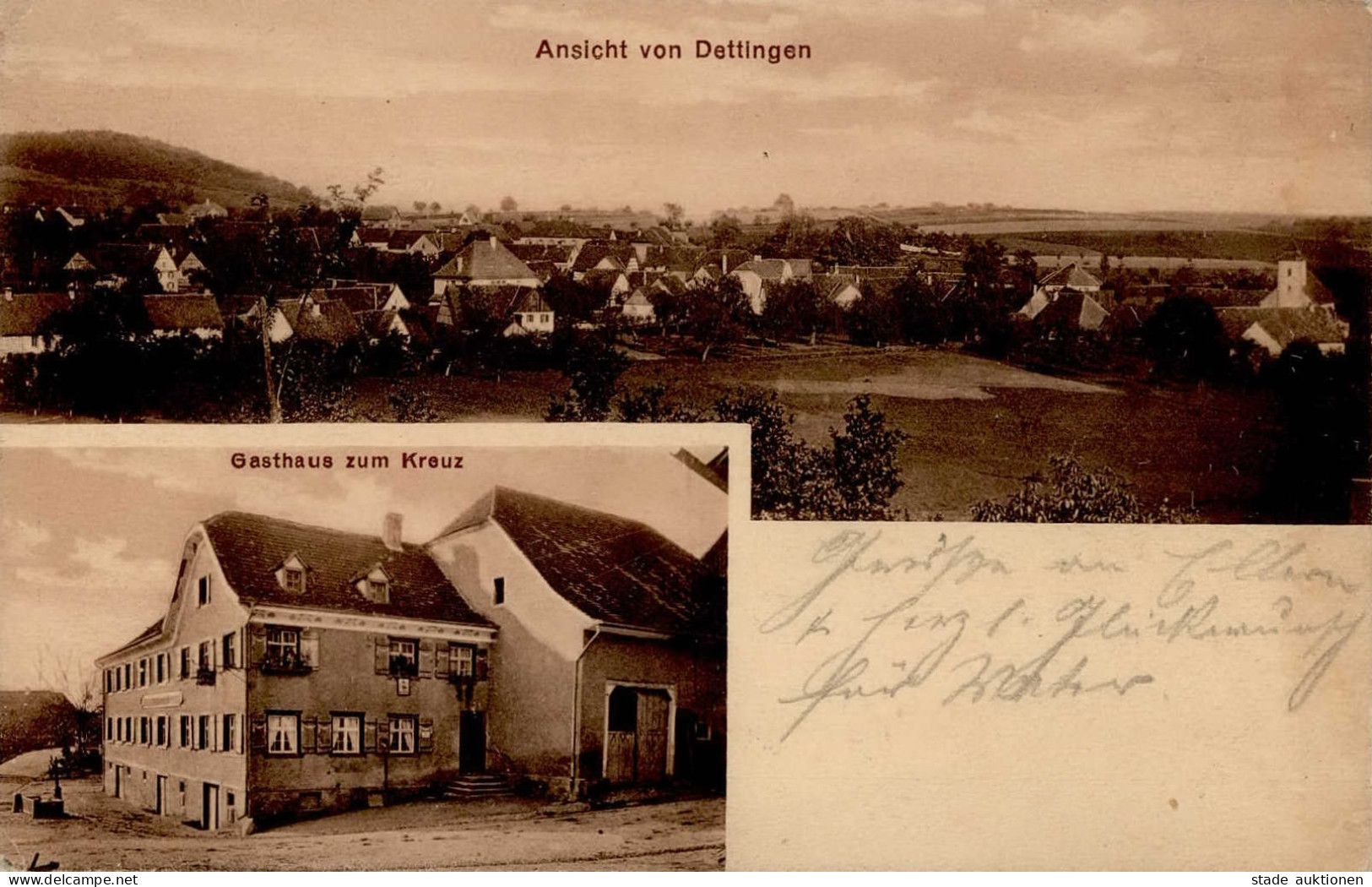 Dettingen (7750) Gasthaus Zum Kreuz I-II (Marke Entfernt) - Konstanz