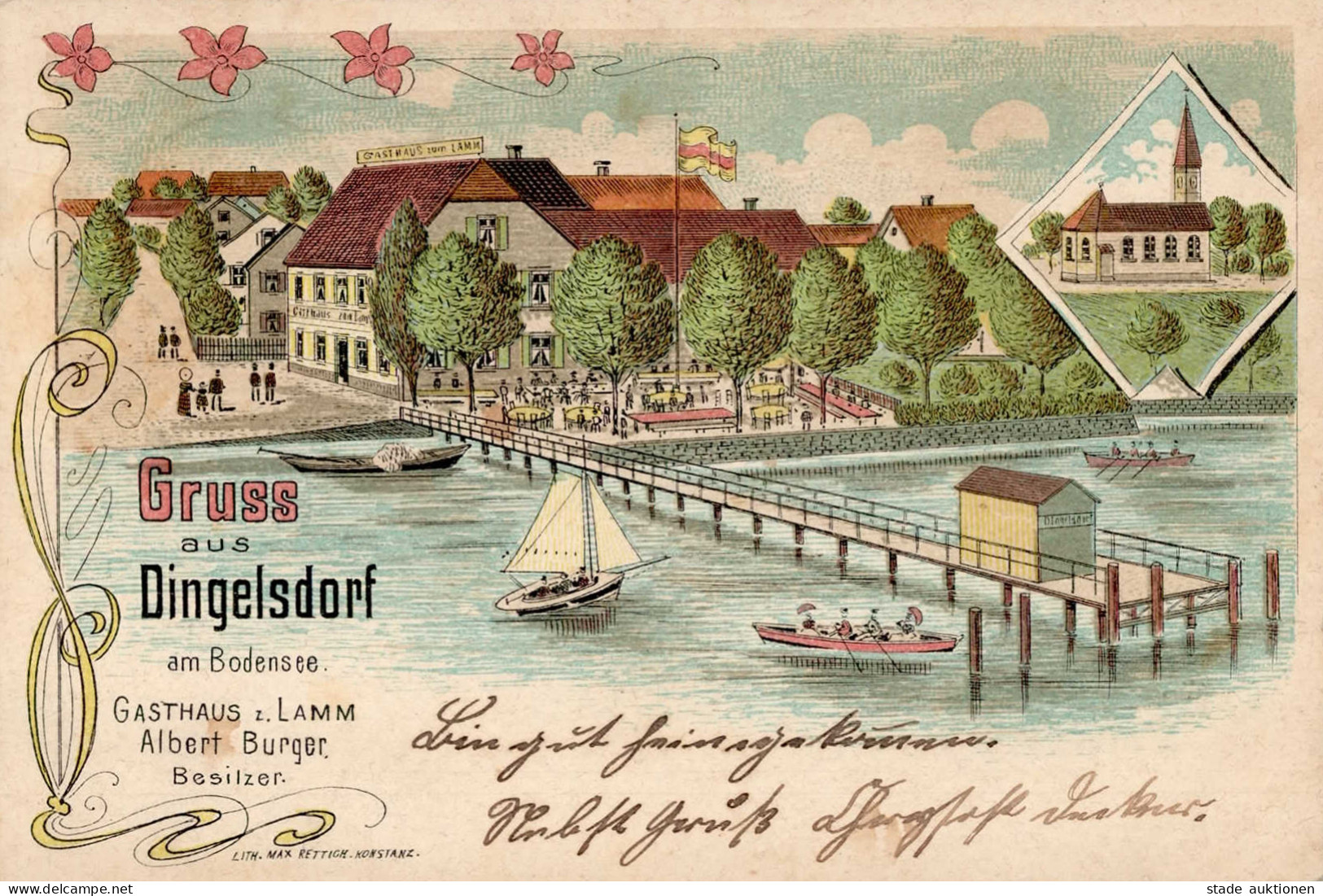 Dingelsdorf (7750) Gasthaus Zum Lamm 1903 I- - Konstanz