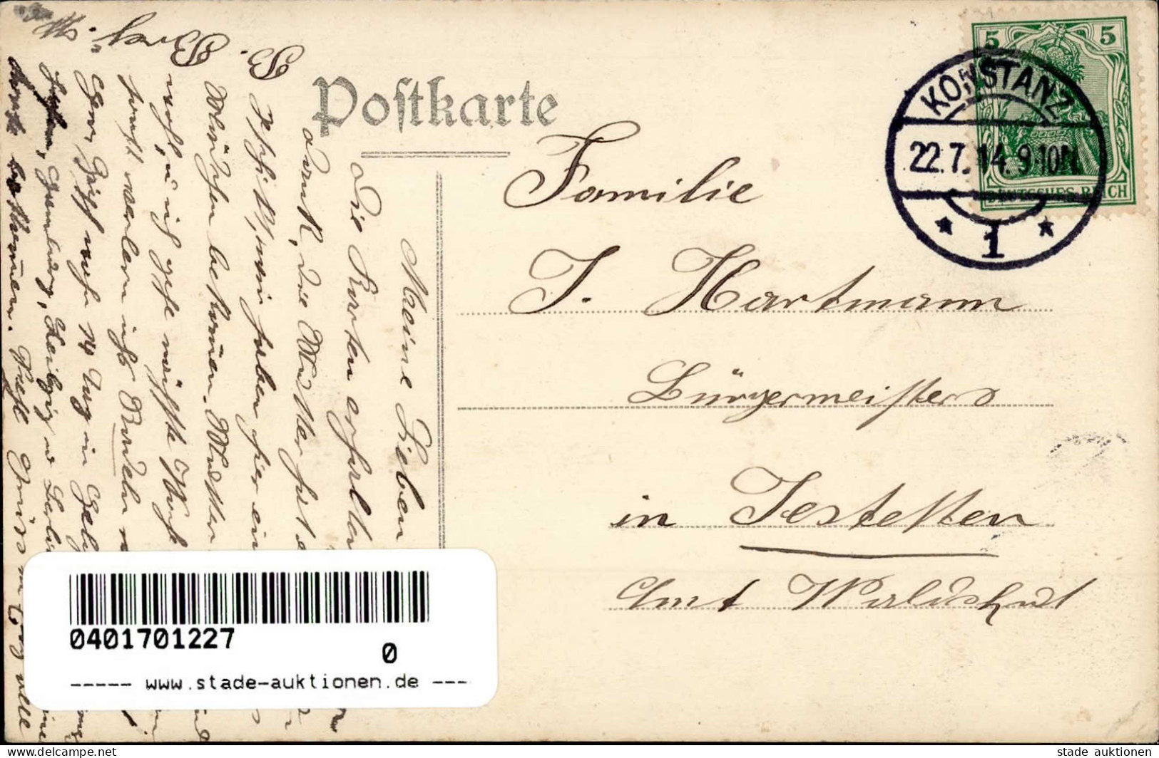 Konstanz (7750) Blarer-Strasse 1914 II (kleine Stauchung) - Konstanz